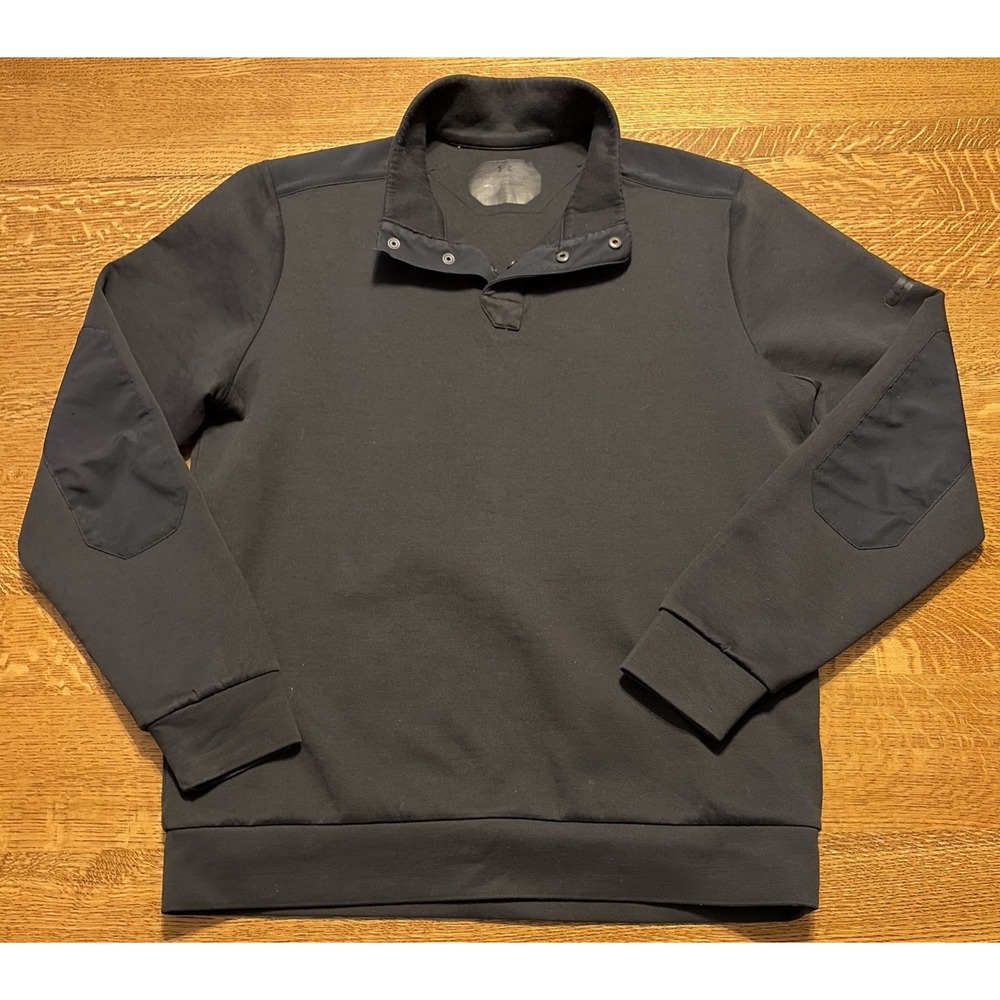 Men's Under Armour Quarter Snap Pullover Elbow Patches Black Large